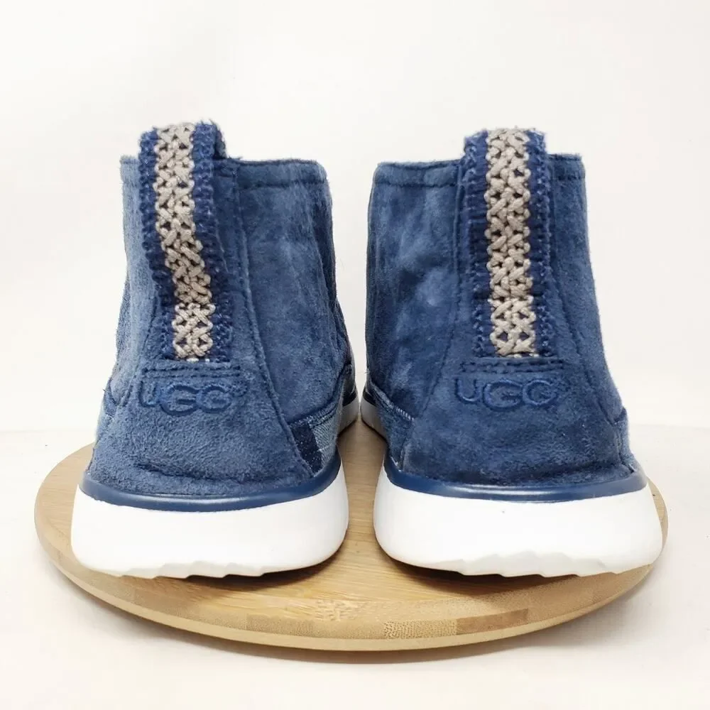 UGG Freamon Chukka Boots Mens 13 Stone Washed Denim‎ Blue Lace Up Shoes